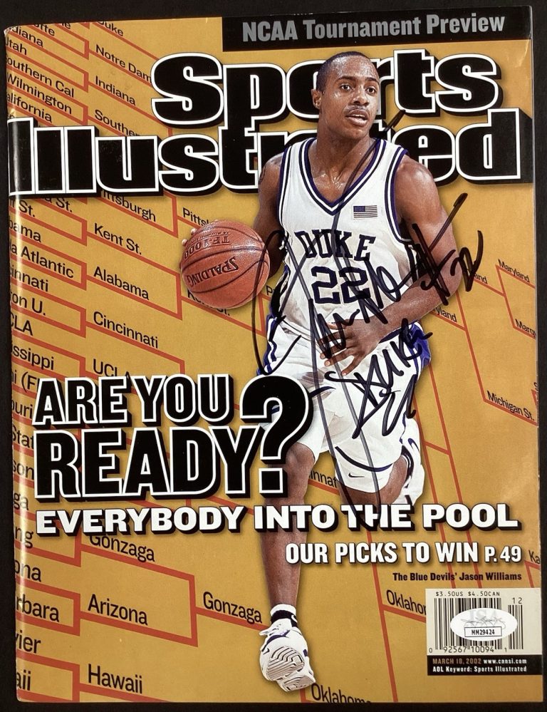 Jason Williams Signed Sports Illustrated 3/18/02 No Label Duke Auto Inscrip JSA