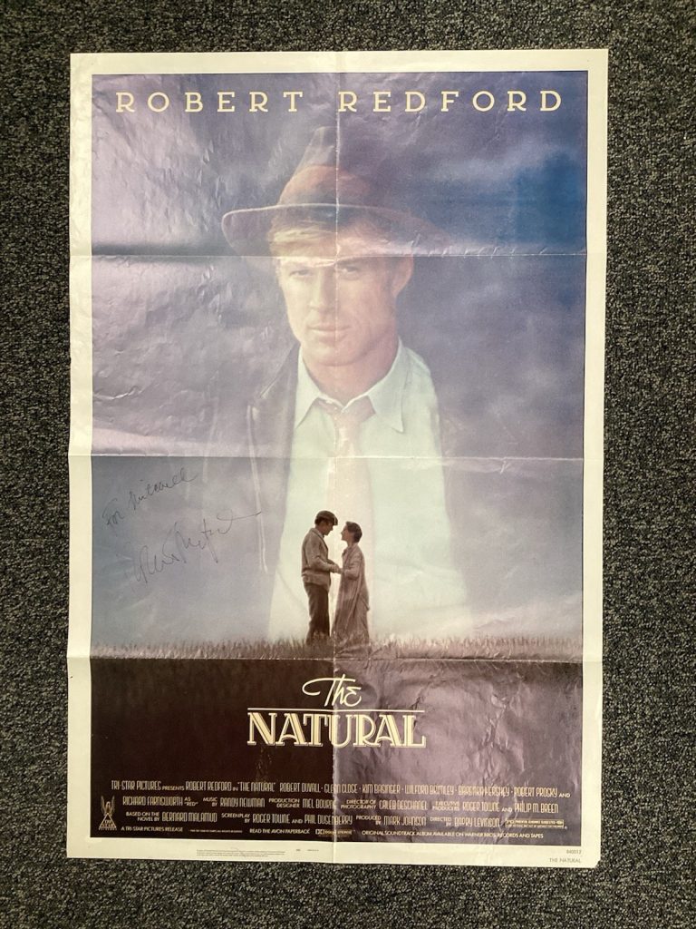 Robert Redford Signed Poster 41x27 The Natural Roy Hobbs Auto Butch Cassidy JSA