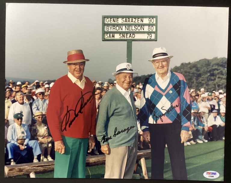 Sam Snead Signed Photo 11x14 Masters PGA Sarazen Nelson Autograph PSA/DNA
