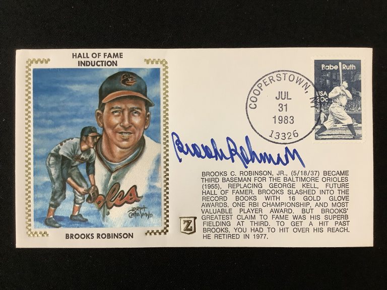 Brooks Robinson Signed Gateway Cachet Z Silk Envelope FDC BAL Auto HOF 1983 TPG