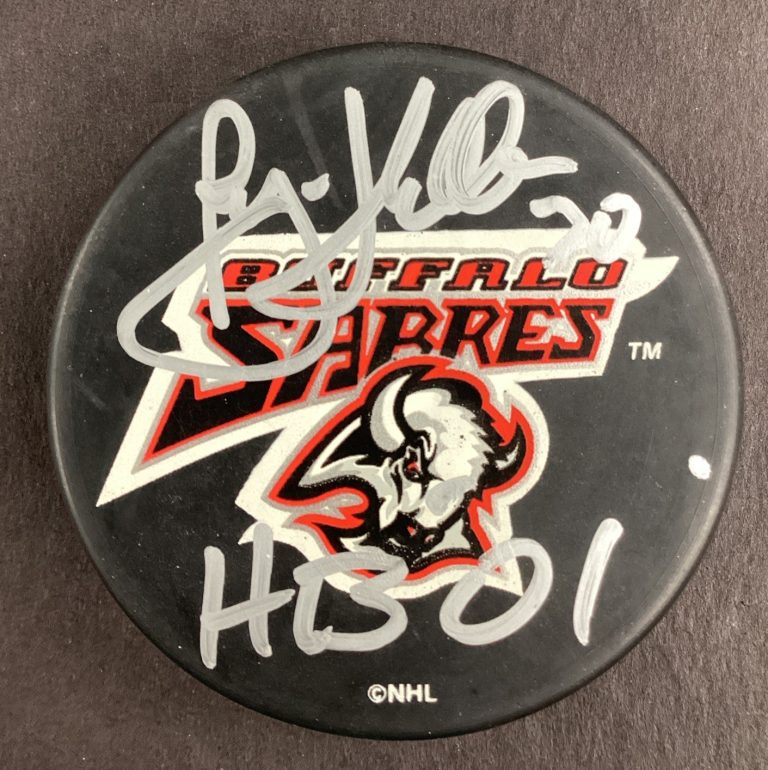 Ryan Miller Signed Hockey Puck Buffalo Sabres HB 01 Inscr Autograph TPG