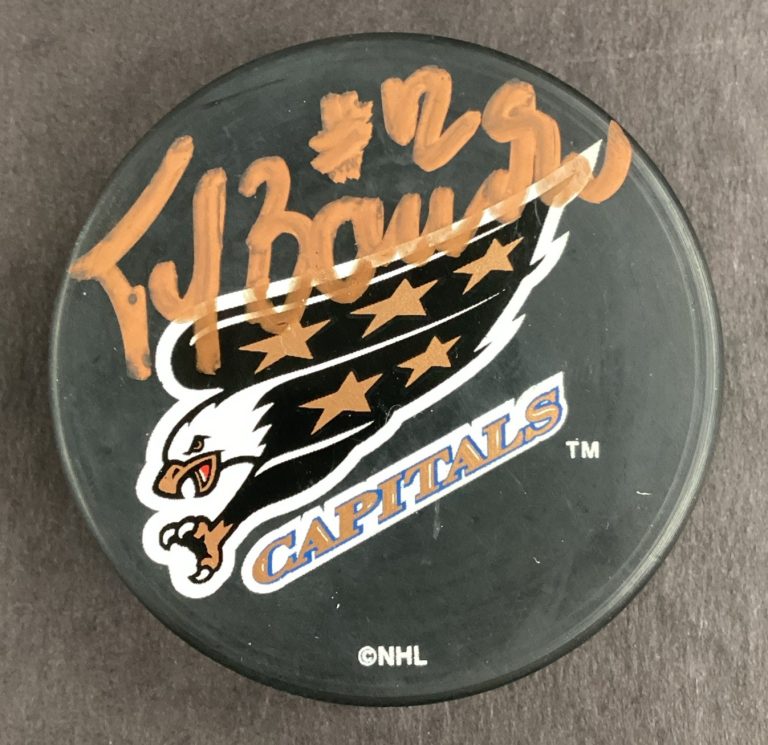 Peter Bondra Signed Hockey Puck Washington Capitals Autograph TPG