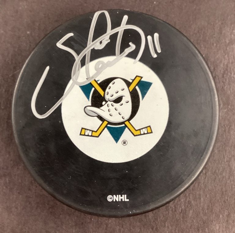 Saku Koivu Signed Hockey Puck Anaheim Ducks Autograph TPG