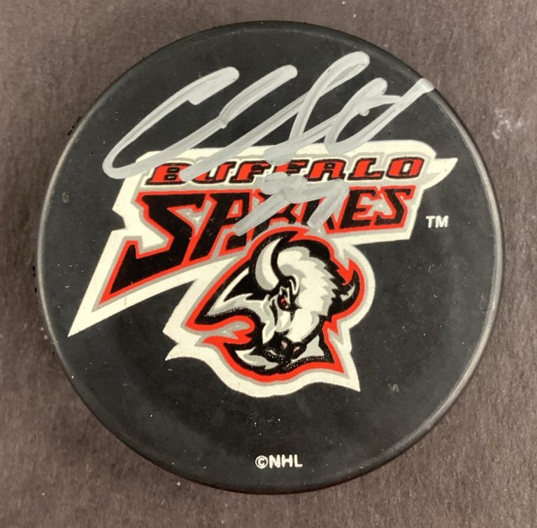 Chris Gratton Signed Hockey Puck NHL Buffalo Sabres Autograph TPG