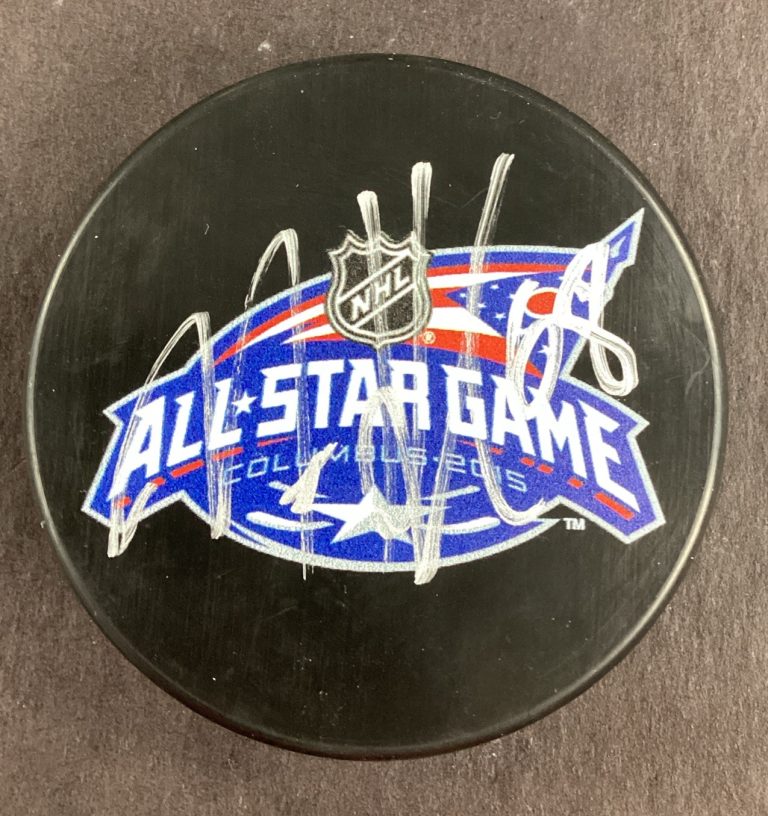 Justin Faulk Signed Hockey Puck 2015 Columbus All-Star Game Autograph TPG #2
