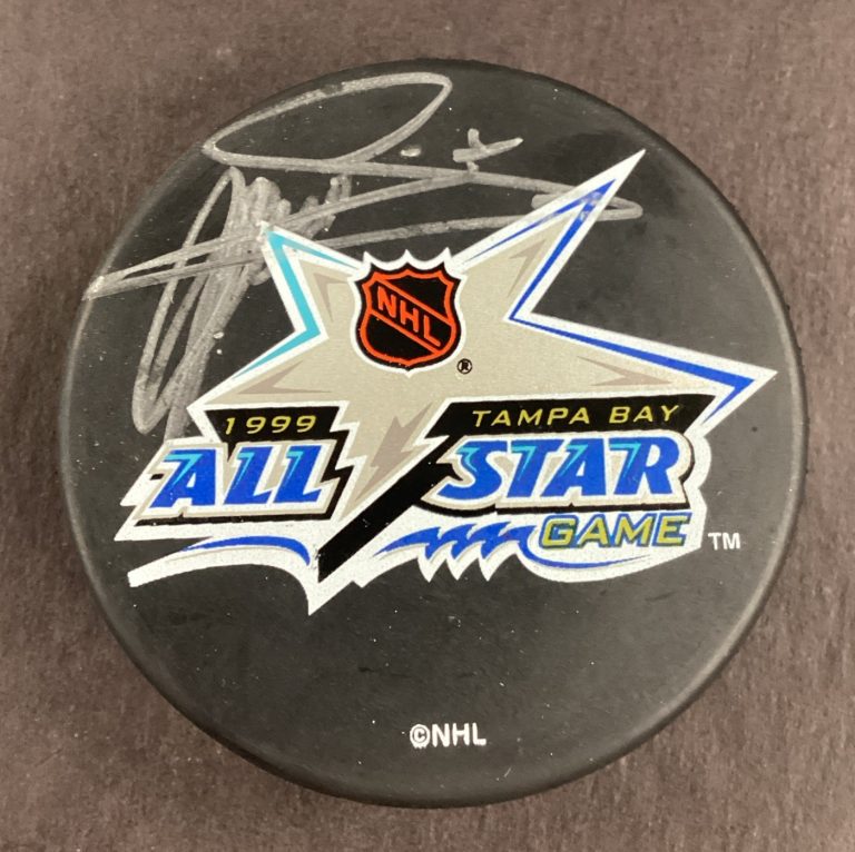 Matt Sundin Signed Hockey Puck NHL 1999 Tampa Bay All-Star Game HOF Auto TPG
