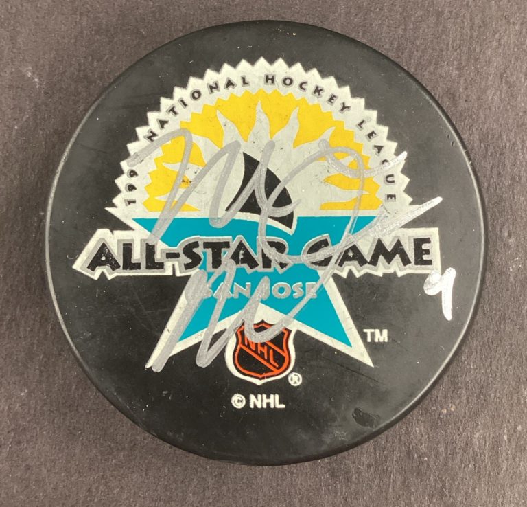 Mike Modano Signed Hockey Puck 1997 San Jose All-Star Game Autograph TPG