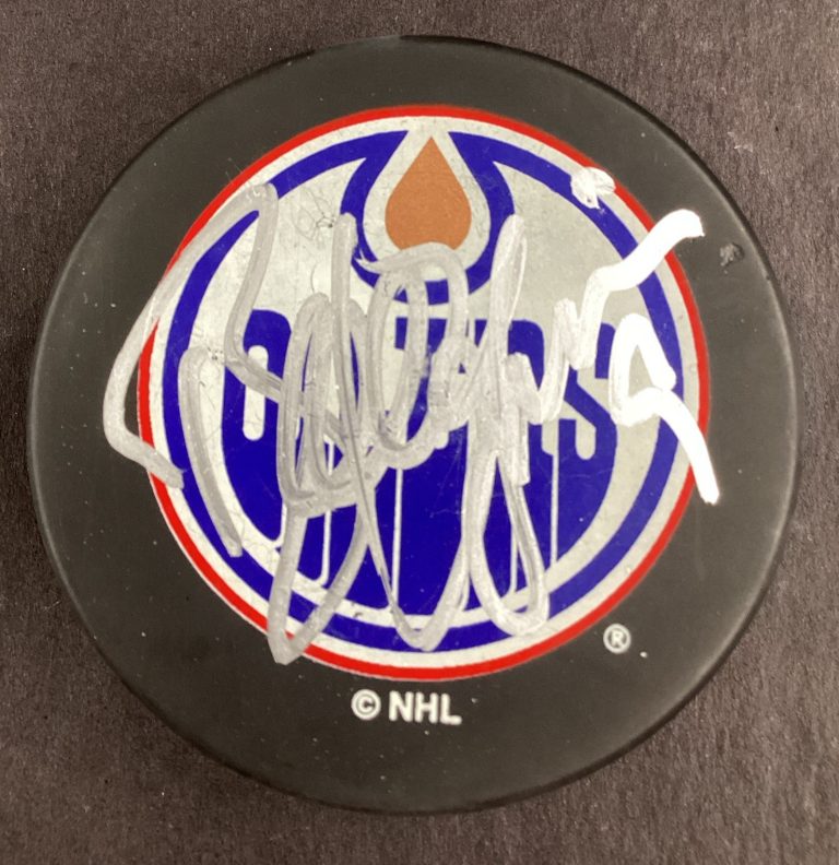 Bill Guerin Signed Hockey Puck NHL Houston Oilers Autograph TPG
