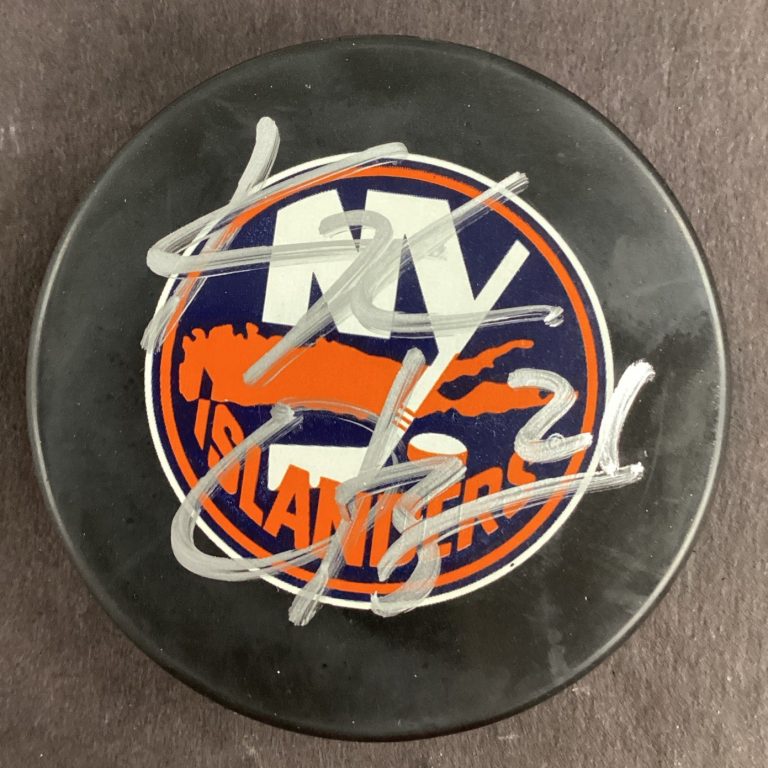 Kyle Okposo Signed Hockey Puck New York Islanders HOF Autograph TPG