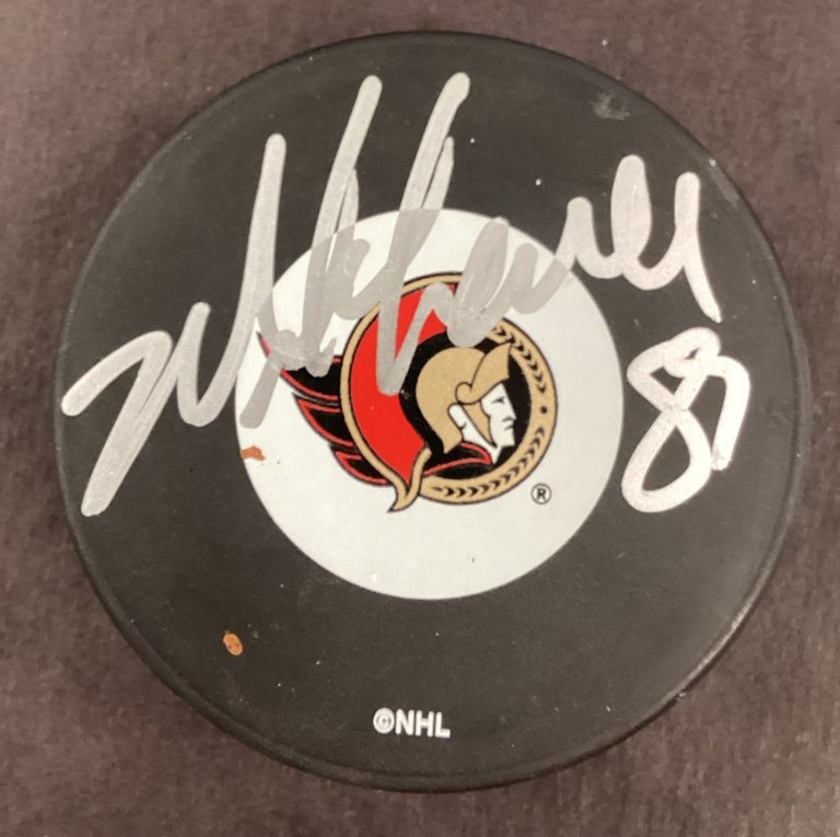 Mike Comrie Signed Hockey Puck NHL Ottowa Senators Autograph TPG
