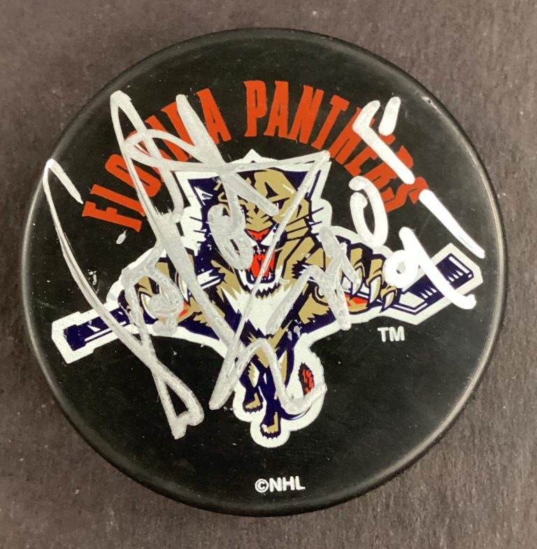 Denis Potvin Signed Hockey Puck NHL Florida Panthers HOF ‘91 Inscr Autograph TPG
