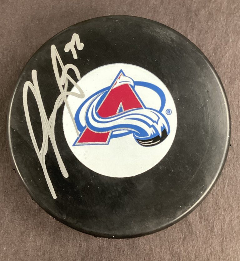 Gabriel Landeskog Signed Hockey Puck NHL Colorado Avalanche Autograph JSA