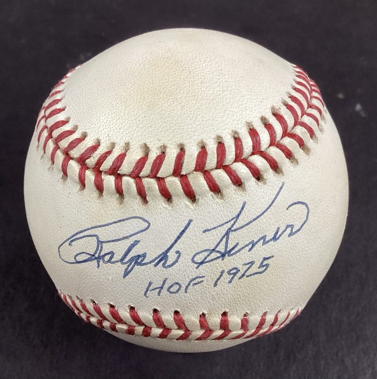 Ralph Kiner Signed Baseball OMLB Pittsburgh Pirates HOF 1975 Insc Autograph JSA