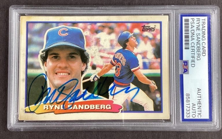 Ryne Sandberg Signed 1988 Topps #16 Baseball Card Cubs HOF Autograph PSA/DNA