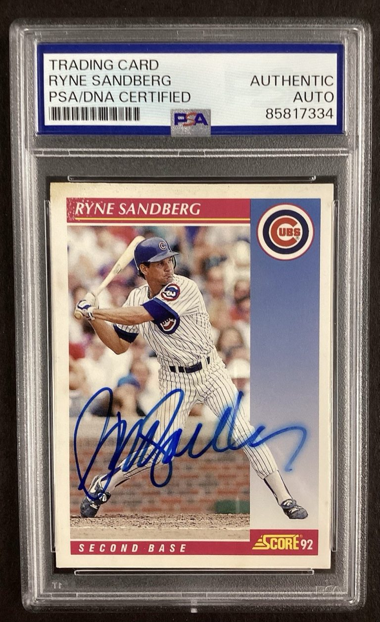 Ryne Sandberg Signed 1992 Score #200 Baseball Card Cubs HOF Autograph PSA/DNA