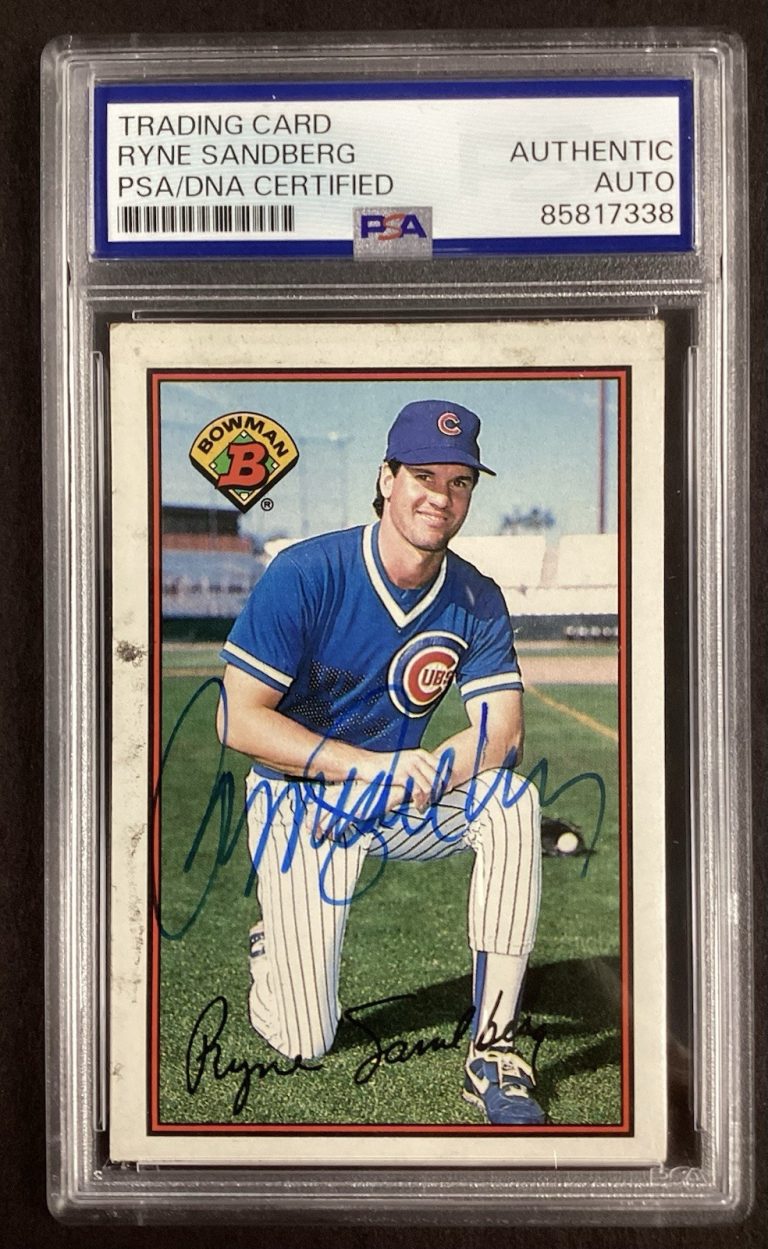 Ryne Sandberg Signed 1989 Bowman #290 Baseball Card Cubs HOF Autograph PSA/DNA