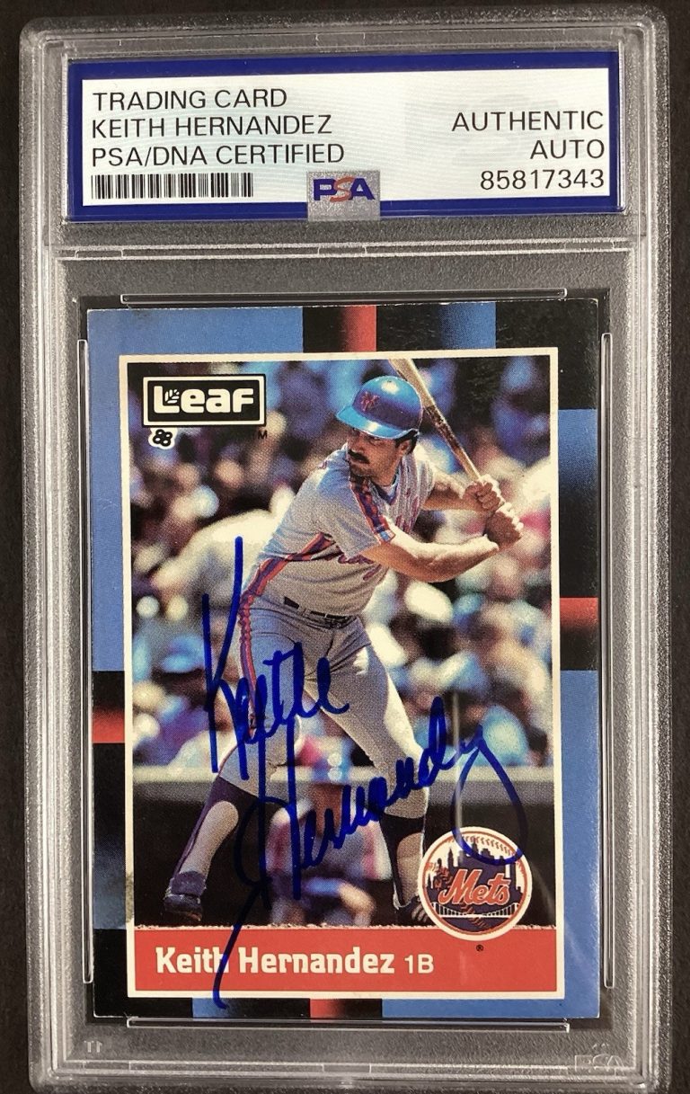Keith Hernandez Signed 1988 Leaf #117 Baseball Card NY Mets Autograph PSA/DNA