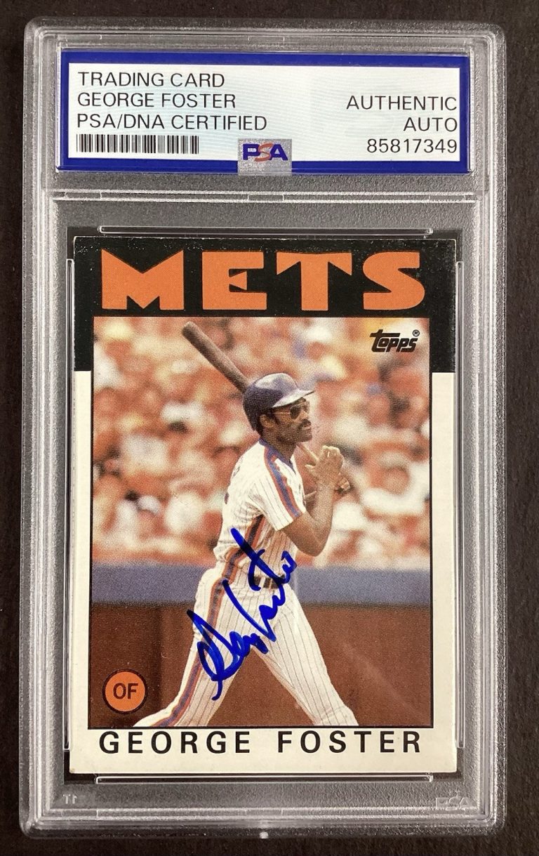 George Foster Signed 1986 Topps #680 Baseball Card NY Mets Autograph PSA/DNA #1