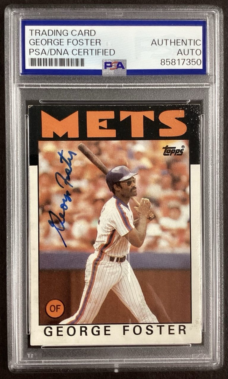 George Foster Signed 1986 Topps #680 Baseball Card NY Mets Autograph PSA/DNA #2