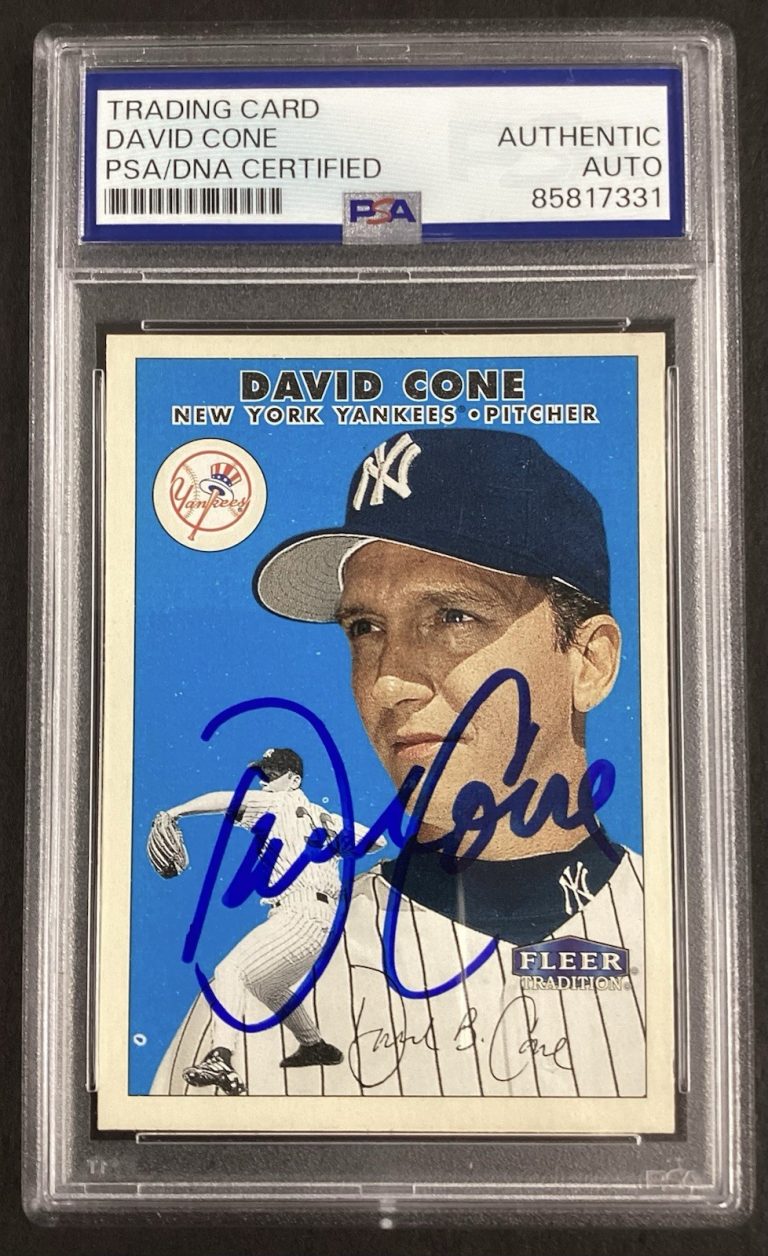 David Cone Signed 2000 Fleer #363 Baseball Card NY Yankees Pitcher Auto PSA/DNA