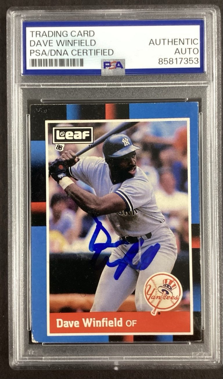 Dave Winfield Signed 1988 Leaf #116 Baseball Card HOF Autograph PSA/DNA