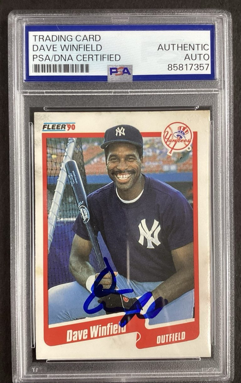 Dave Winfield Signed 1990 Fleer #458 Baseball Card HOF Autograph PSA/DNA