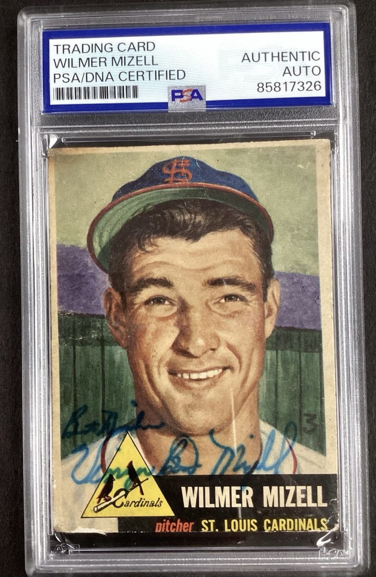 Wilmer Mizell Signed 1953 Topps #128 Baseball Card Cardinals Autograph PSA/DNA