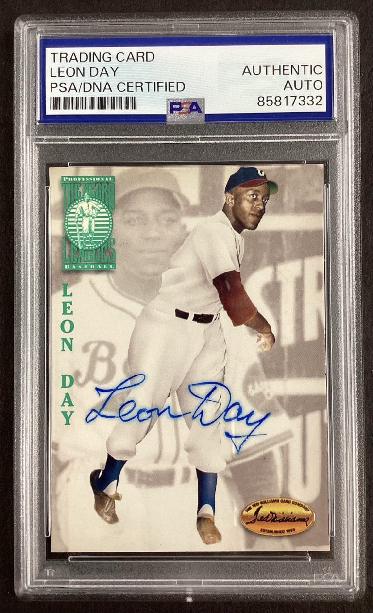 Leon Day Signed 1994 Ted Williams #103 Baseball Card HOF Autograph PSA/DNA