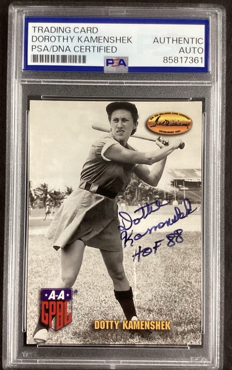 Dottie Kamenshek Signed 1993 Ted Williams #117 Baseball Card RC HOF 88 PSA/DNA