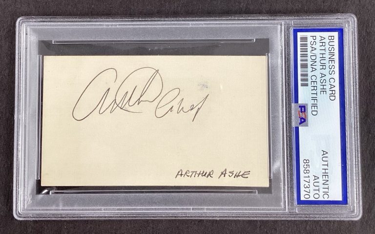 Arthur Ashe Signed Business Card Tennis US Open Wimbledon HOF Auto PSA/DNA