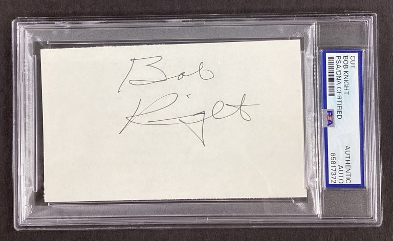 Bob Knight Signed Index Card Cut NBA Basketball HOF Autograph Indiana PSA/DNA #2
