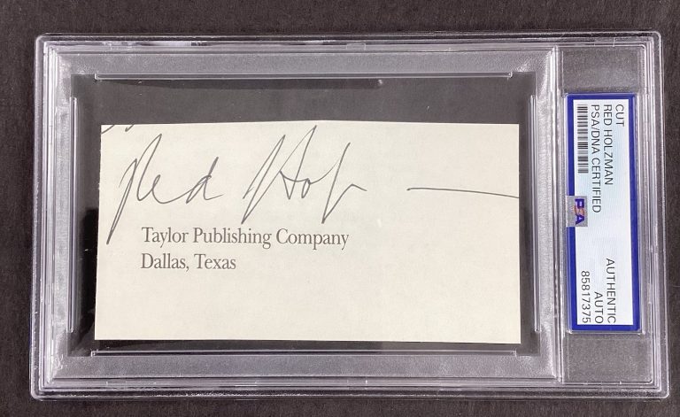 Red Holzman Signed Index Card Cut NBA Basketball HOF Autograph Knicks PSA/DNA #2