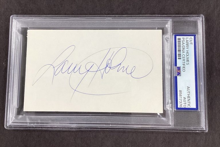 Larry Holmes Signed Index Card Boxing Autograph PSA/DNA