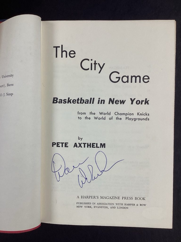 Dave DeBusschere Signed Book The City Game Basketball Knicks HOF Autograph JSA