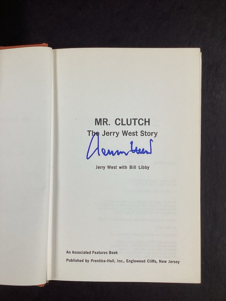 Jerry West Signed Book Mr. Clutch Basketball LA Lakers HOF Autograph JSA