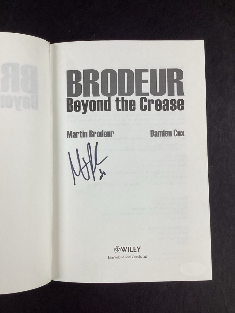 Martin Brodeur Signed Book Beyond The Crease NFL Hockey Devils HOF Autograph JSA