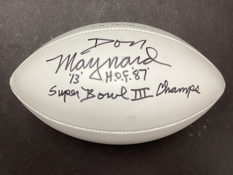 Don Maynard Signed Football Official NFL Ball Wilson Box HOF 87 Jets Auto JSA