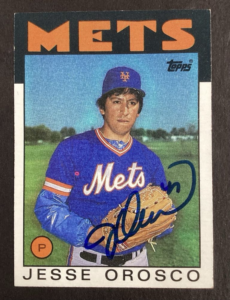 Jesse Orosco Signed 1986 Topps #465 Baseball Card New York Mets Autograph TPG