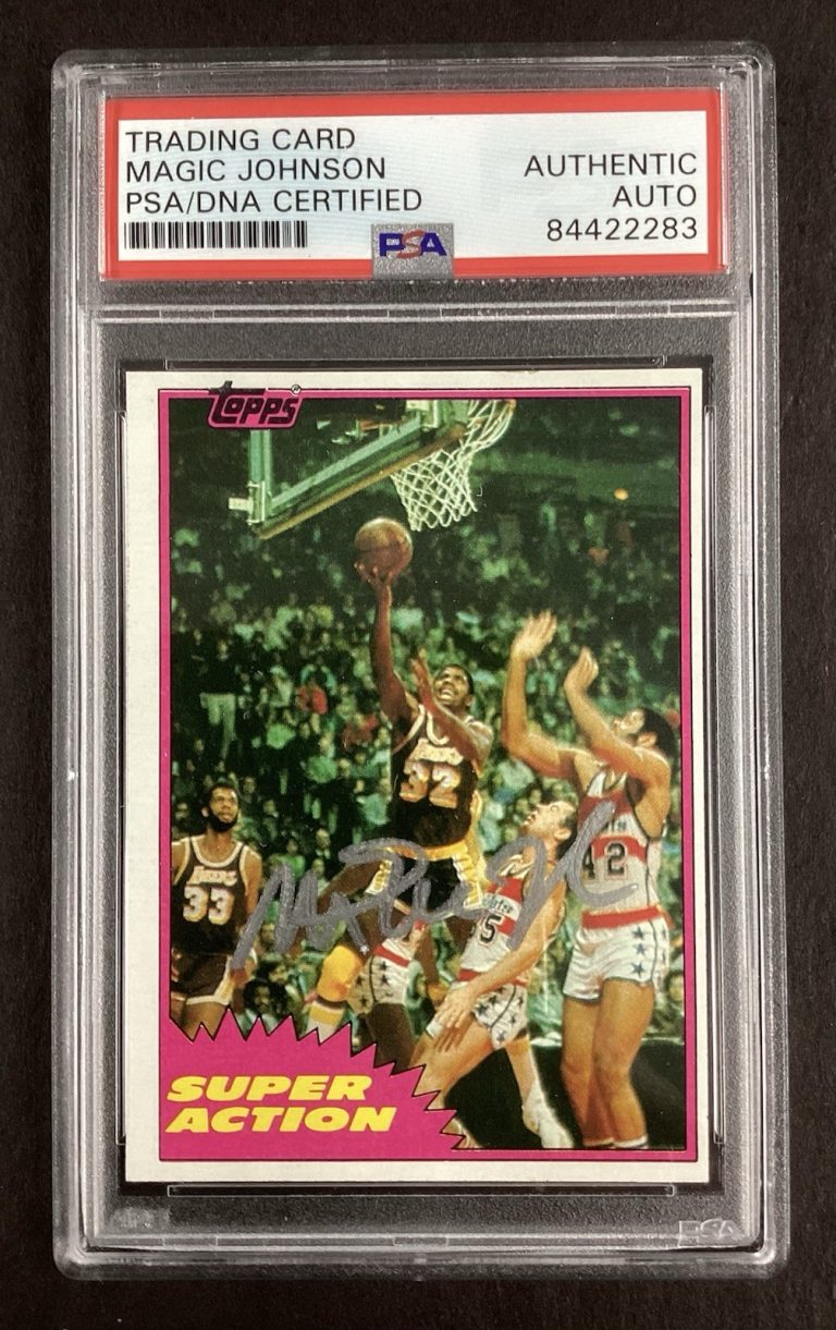 Magic Johnson Signed 1981 Topps Super Action #109 Lakers HOF Autograph PSA/DNA