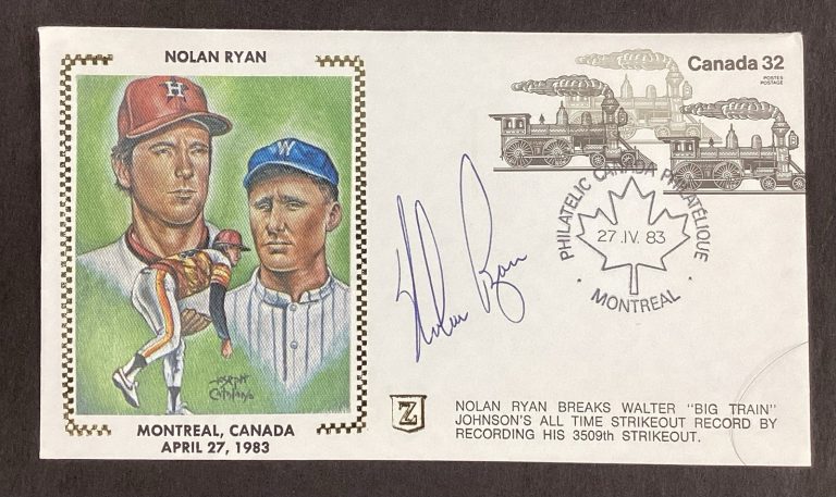 Nolan Ryan Signed Gateway Cachet Z Silk Envelope FDC 1983 Astros Auto HOF TPG #1