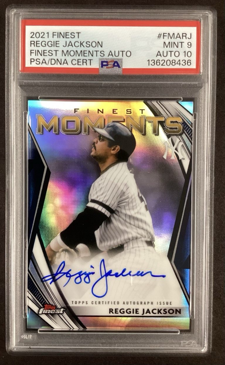 Reggie Jackson Signed 2021 Topps Finest Moments Auto #FMA-RJ Yankees PSA 9/10