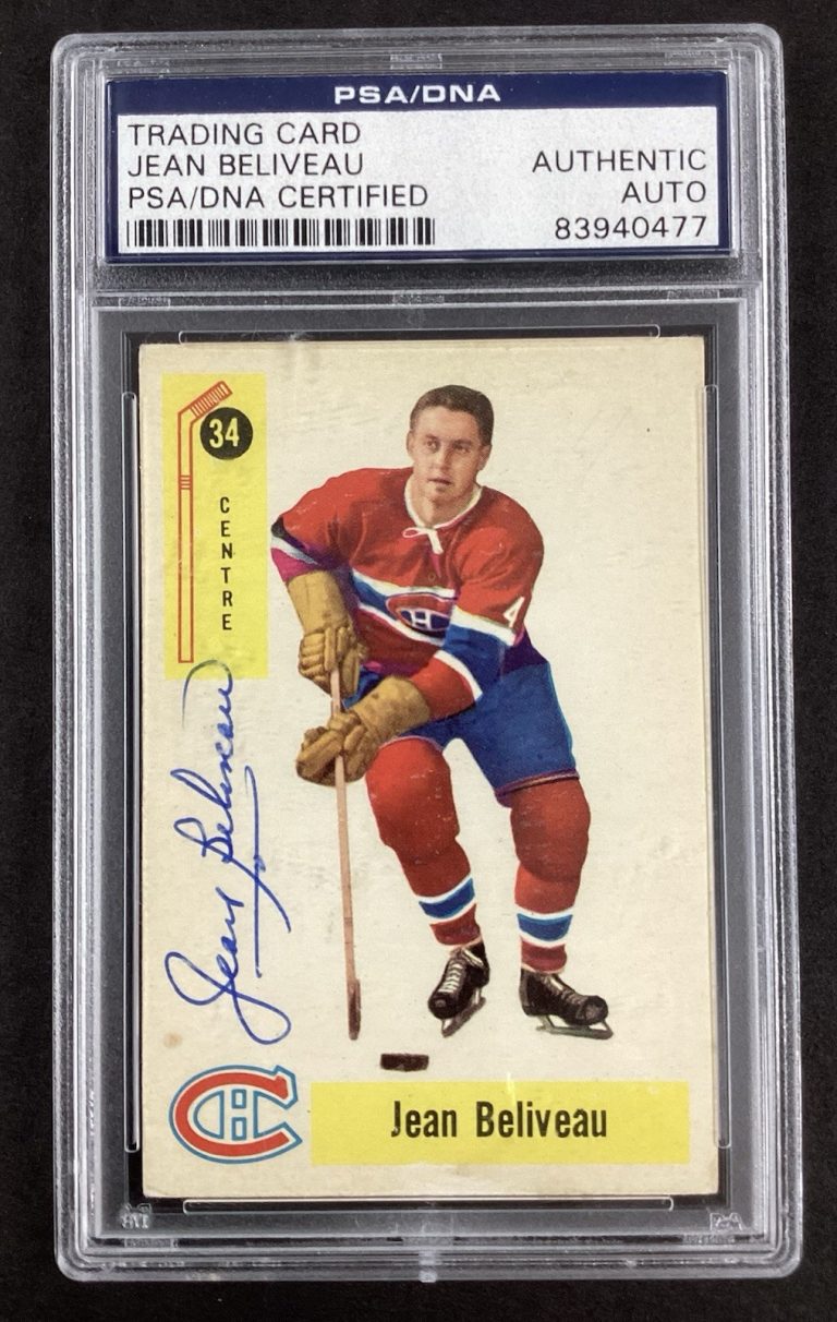 Jean Beliveau Signed 1958-59 Parkhurst Hockey Card Canadiens HOF Auto PSA/DNA