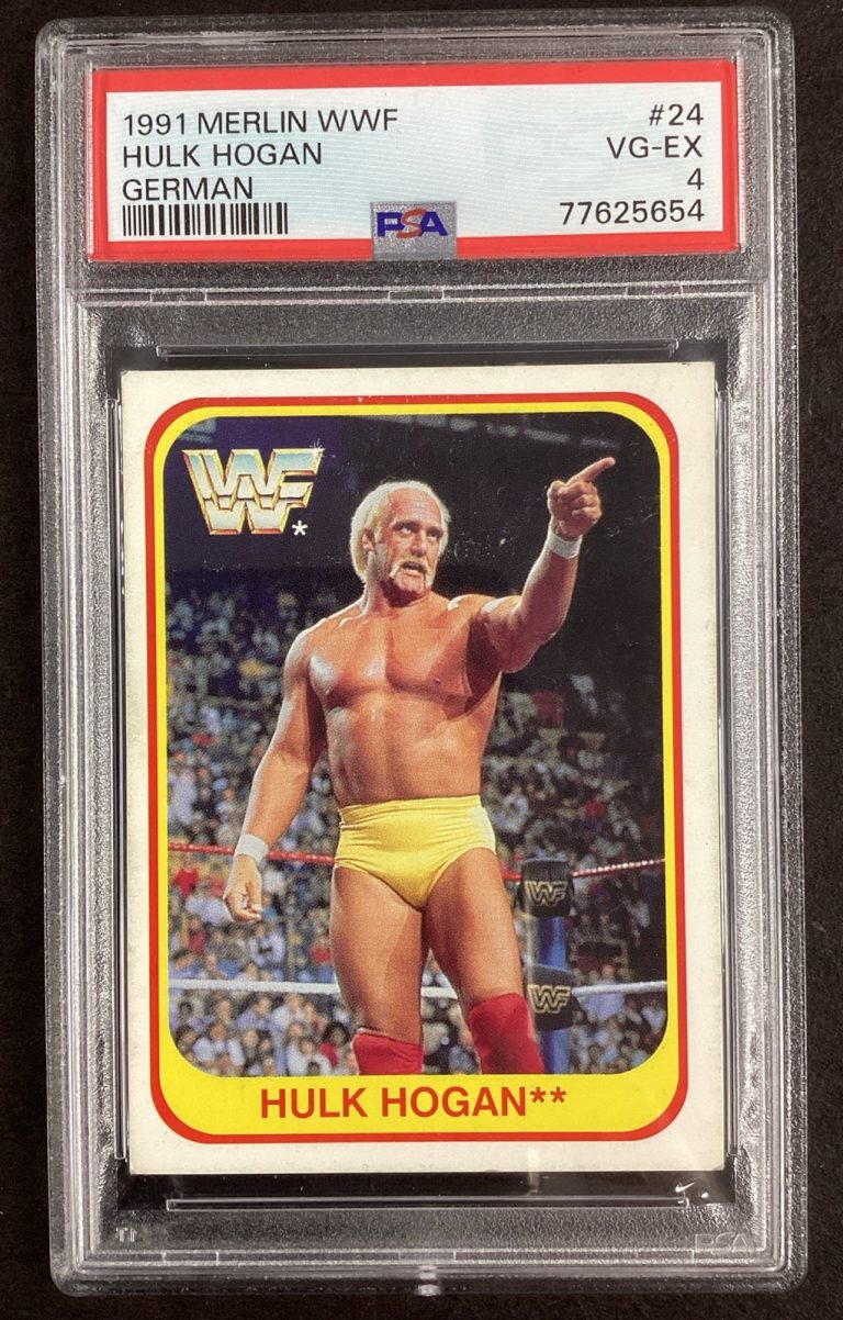 1991 Merlin #24 Hulk Hogan German Wrestling Card WWF NWO HOF No Auto PSA 4