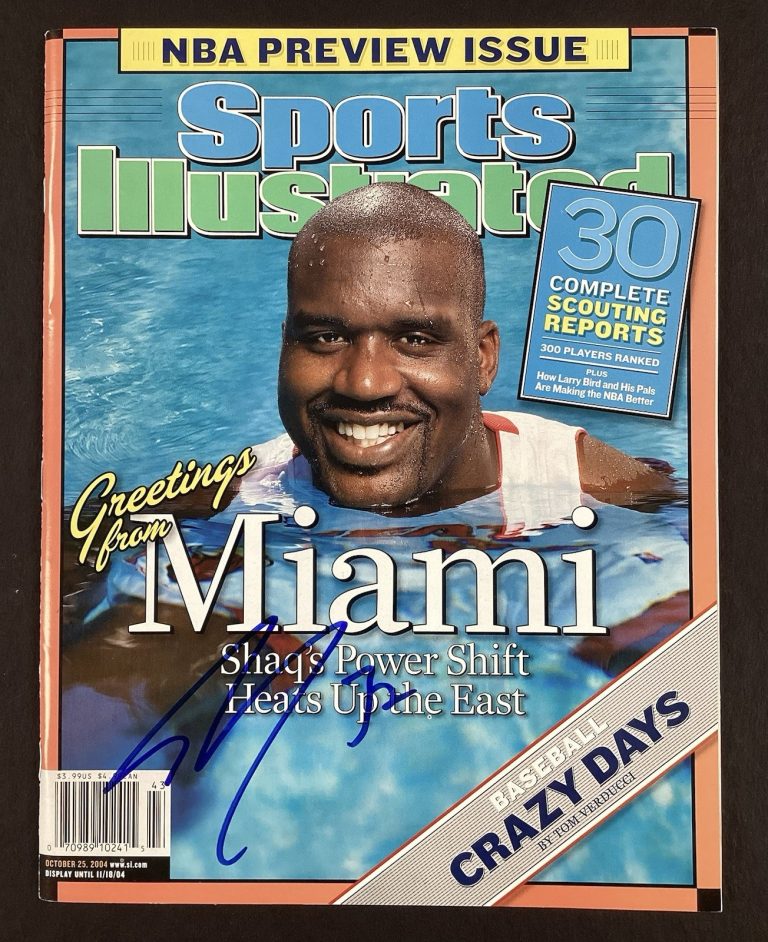 Shaquille O’Neal Signed Sports Illustrated 10/25/04 No Label Heat Autograph JSA