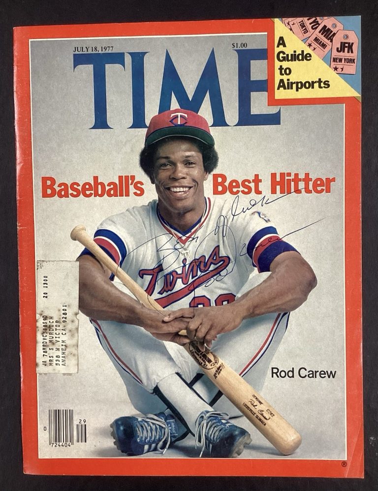 Rod Carew Signed Time Magazine Cover Only 7/18/77 HOF Autograph TPG