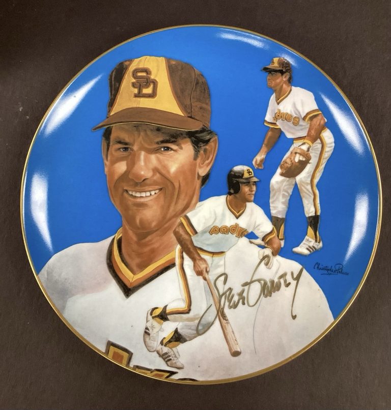 Steve Garvey Signed Plate SD Padres 10