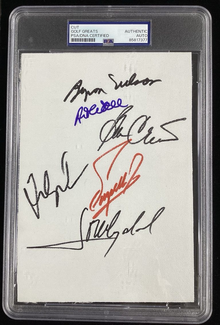 Byron Nelson +5 Signed Canvas PGA Masters Winners Golf Auto Jacket HOF PSA/DNA