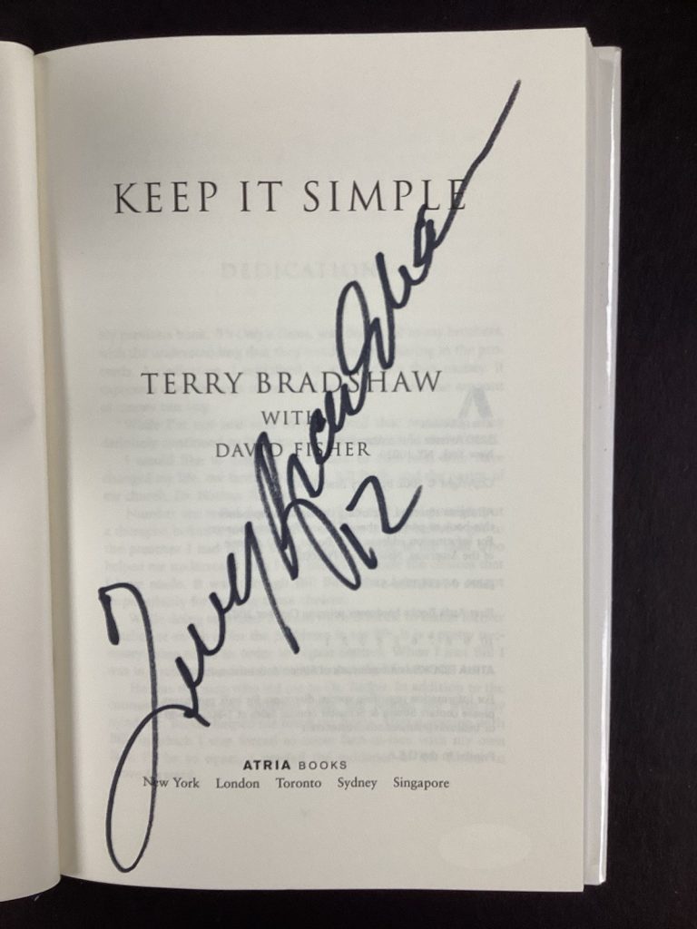 Terry Bradshaw Signed Book Keep It Simple Football Steelers Autograph HOF JSA