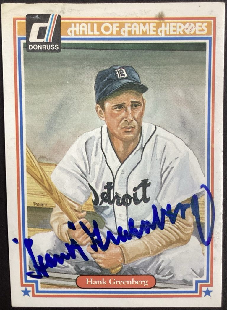 Hank Greenberg Signed 1983 Donruss #16 Baseball Card Tigers HOF Autograph JSA