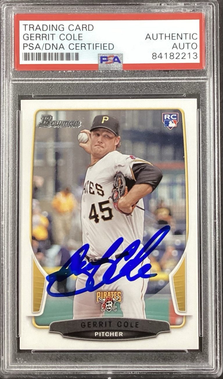 Gerrit Cole Signed 2013 Topps Bowman #6 Rookie Card RC Pirates Autograph PSA/DNA